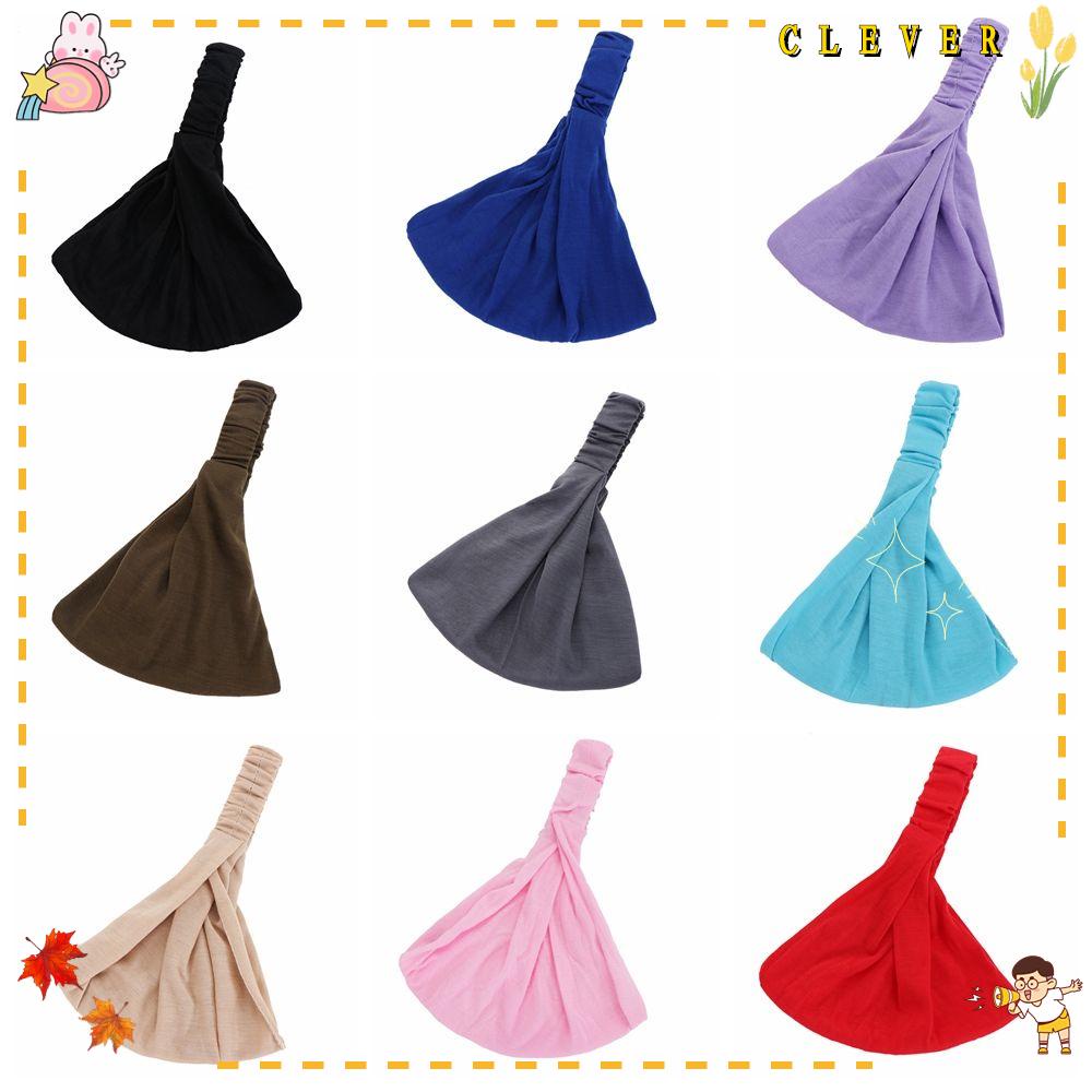 CLEVER Băng Đô Vải Màu Trơn Co Giãn Thời Trang Cho Nữ