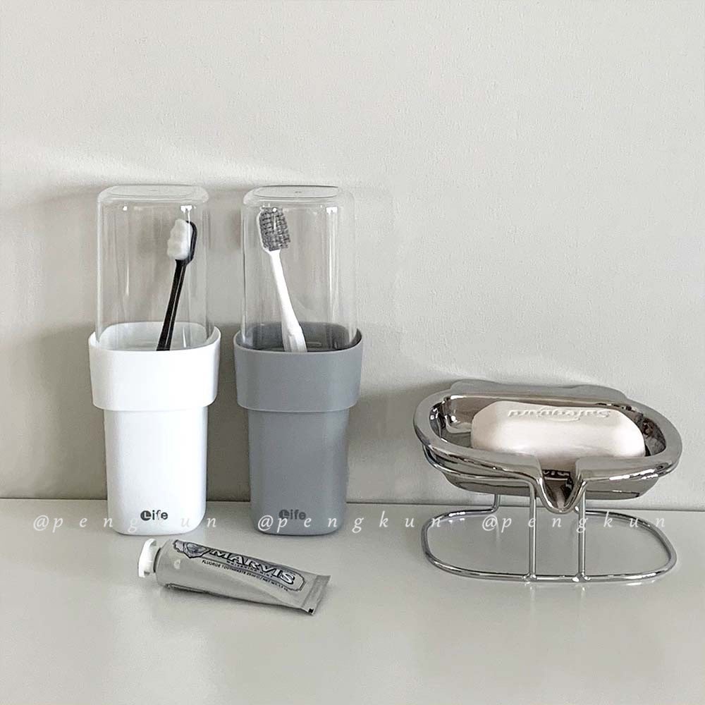 Cốc Đánh Răng Có Nắp Đậy Thiết Kế Đơn Giản Tiện Dụng Mang Theo Du Lịch