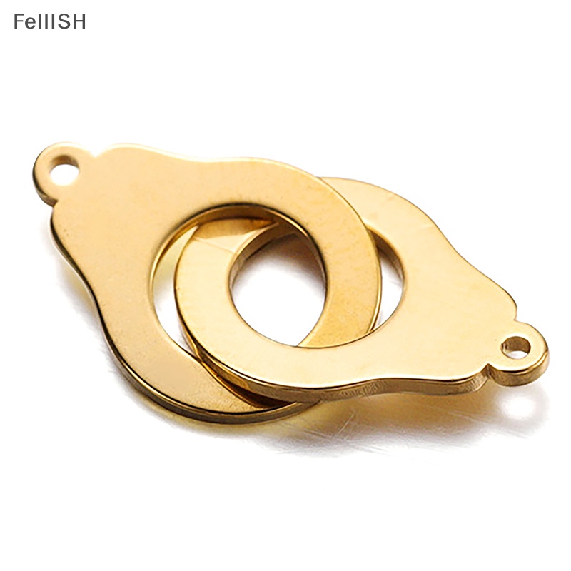 Set 5 Mặt Vòng cổ Bằng Thép Không Gỉ Hình Còng Tay DIY Sáng Tạo Dễ Phối Đồ 439br