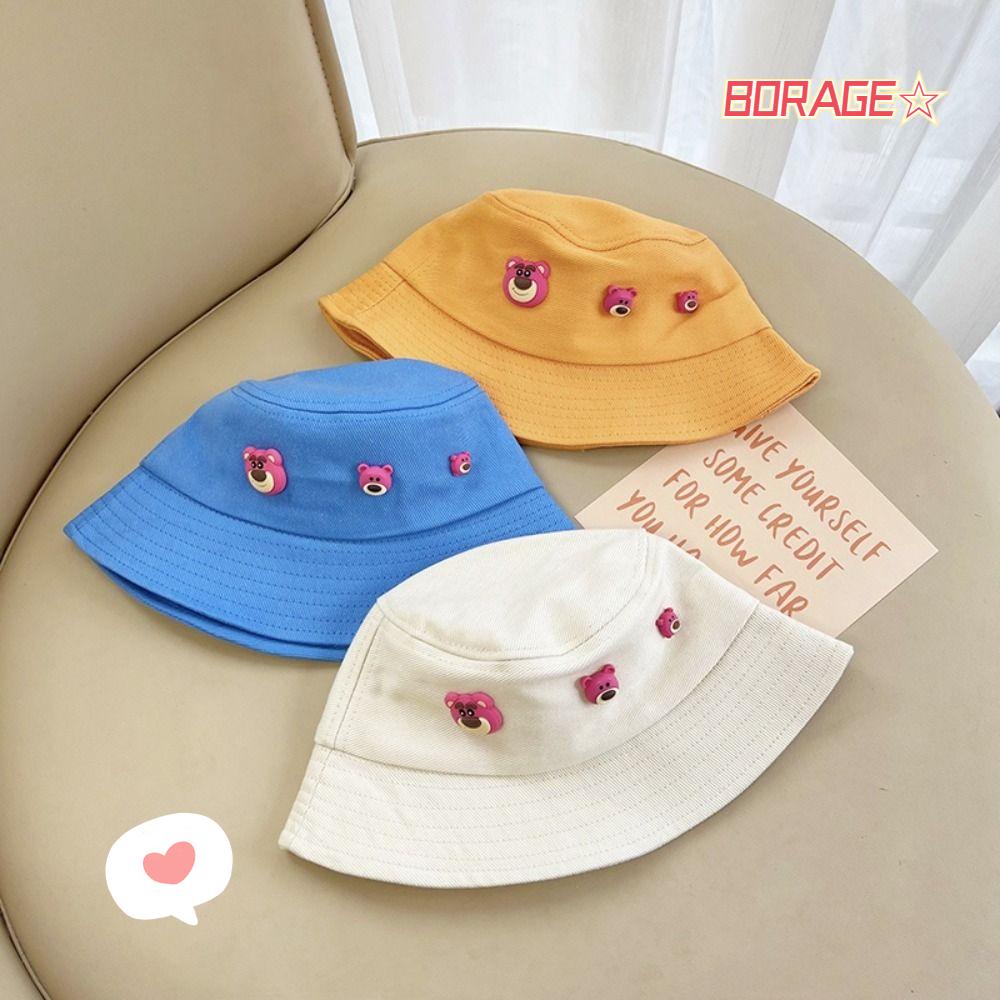 Nón Tai Bèo Chống Nắng In Họa Tiết Gấu Hoạt Hình Nhiều Màu Thông Dụng Cho Mùa Hè