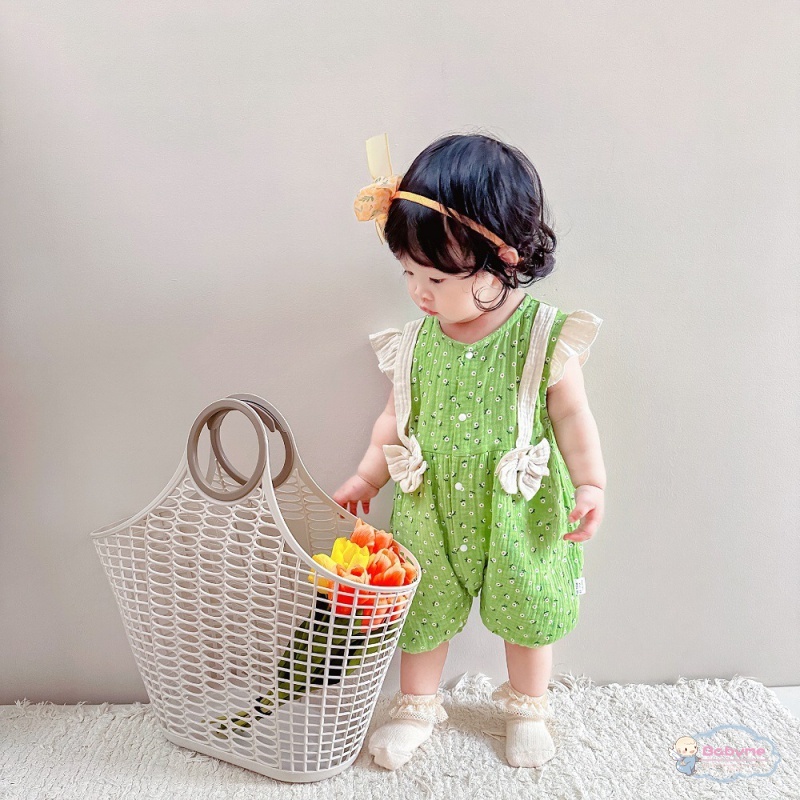 Bộ Áo Liền Quần Bằng Cotton Thoáng Khí Dành Cho Bé Gái