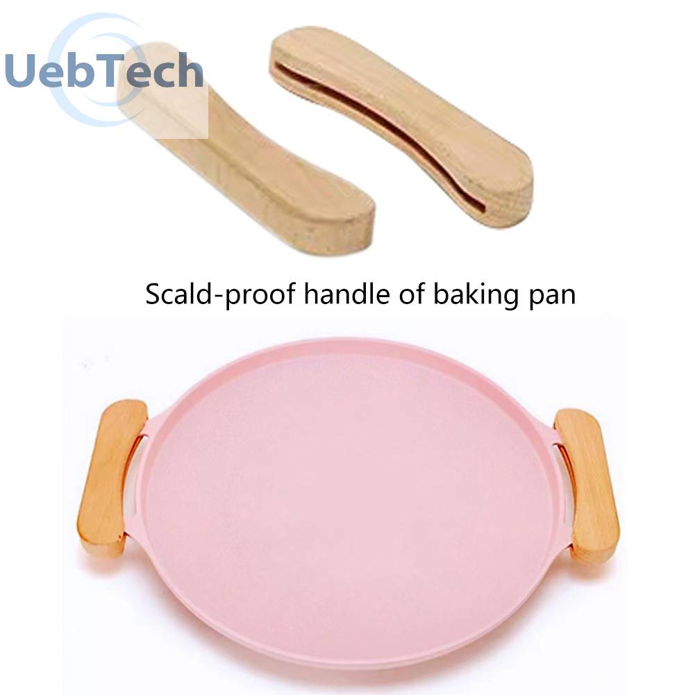 Set 2 Khay Nướng Bánh Có Tay Cầm Bằng Gỗ Chống Bỏng Cho Sân Vườn