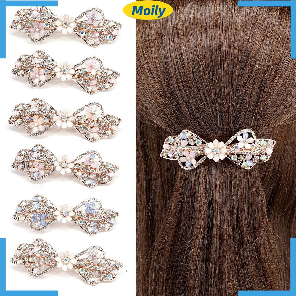 MOILYVN Kẹp Tóc Hình Hoa Đính Đá Lấp Lánh Cho Nữ