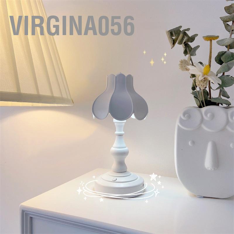 Virgina056 Đèn Để Bàn Retro Lá Sen Khéo Léo Đáng Yêu 3 Nguồn Sáng Ngủ Nhỏ Cho Phòng Bé Gái