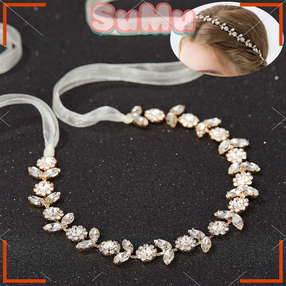 Băng Đô Cài Tóc Đính Đá Pha Lê Hình Chiếc Lá Dành Cho Cô Dâu