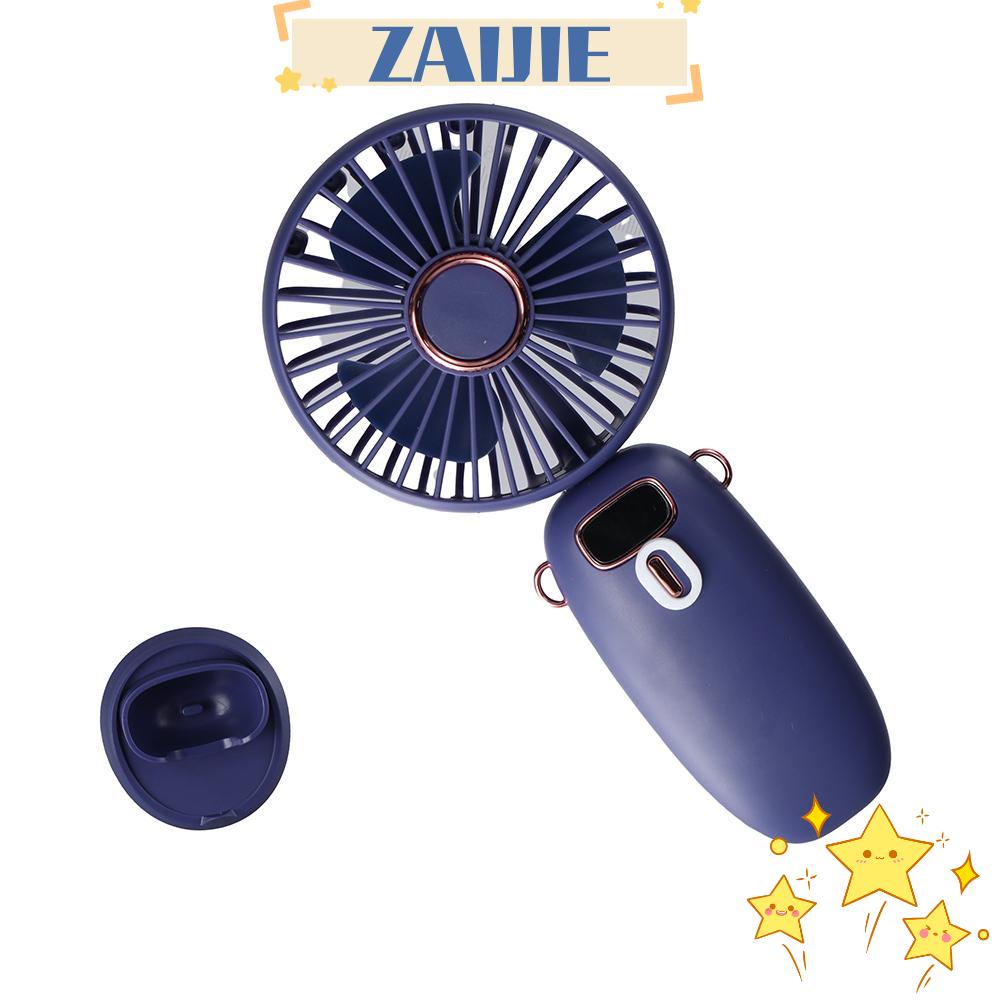 ZAIJIE24 Quạt Đeo Cổ Kỹ Thuật Số Có Thể Gấp Lại Kèm Giá Đỡ Điện Thoại / Máy Tính Bảng Thơm Dành Cho Nam