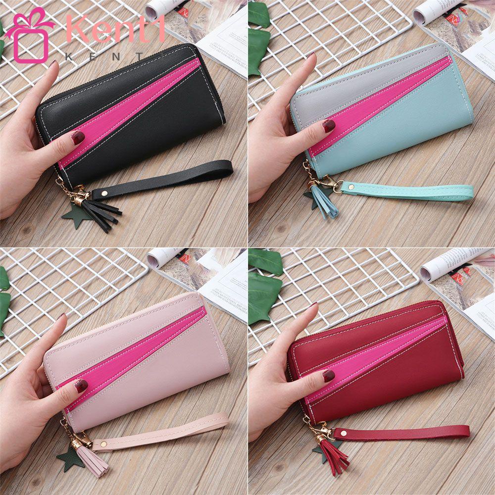 KENT1 Ví Dài Đựng Điện Thoại / Thẻ Phối Tua Rua Thời Trang Dành Cho Nữ