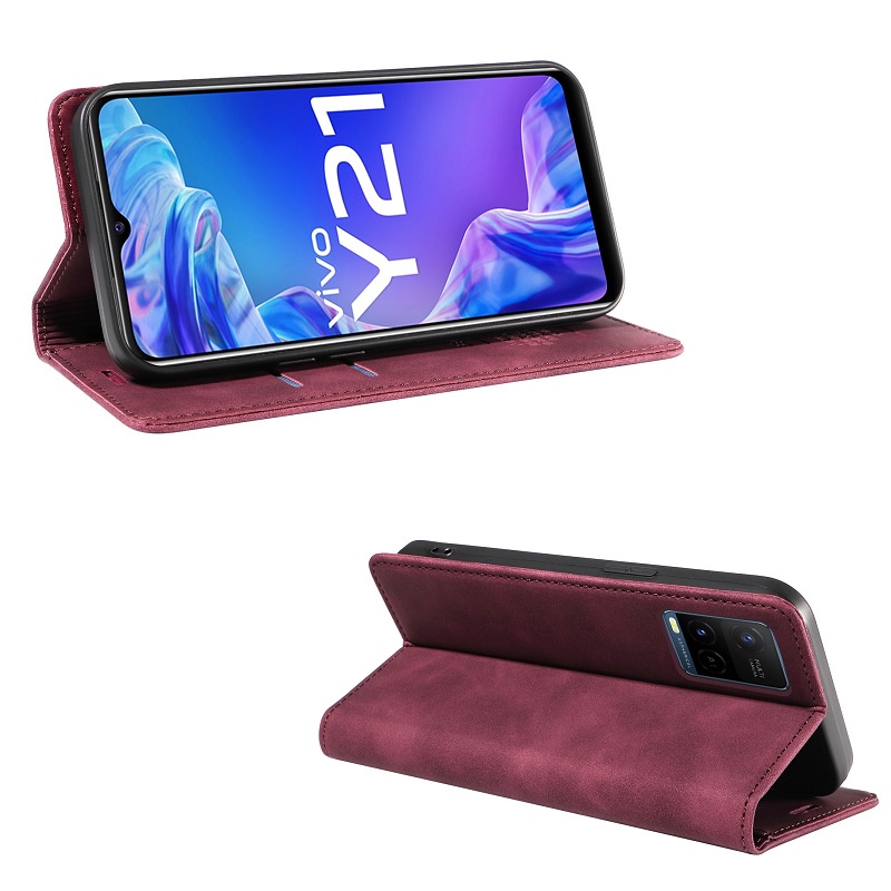 RFID Vỏ Cho Vivo Y20 Y21 Y22 Y12s Y16 Y35 Y21s Y15s Y02 Y01 Y33s Bao Da Điện Thoại Dạng Ví Nắp Lật Nam Châm Có Ngăn Đựng Thẻ