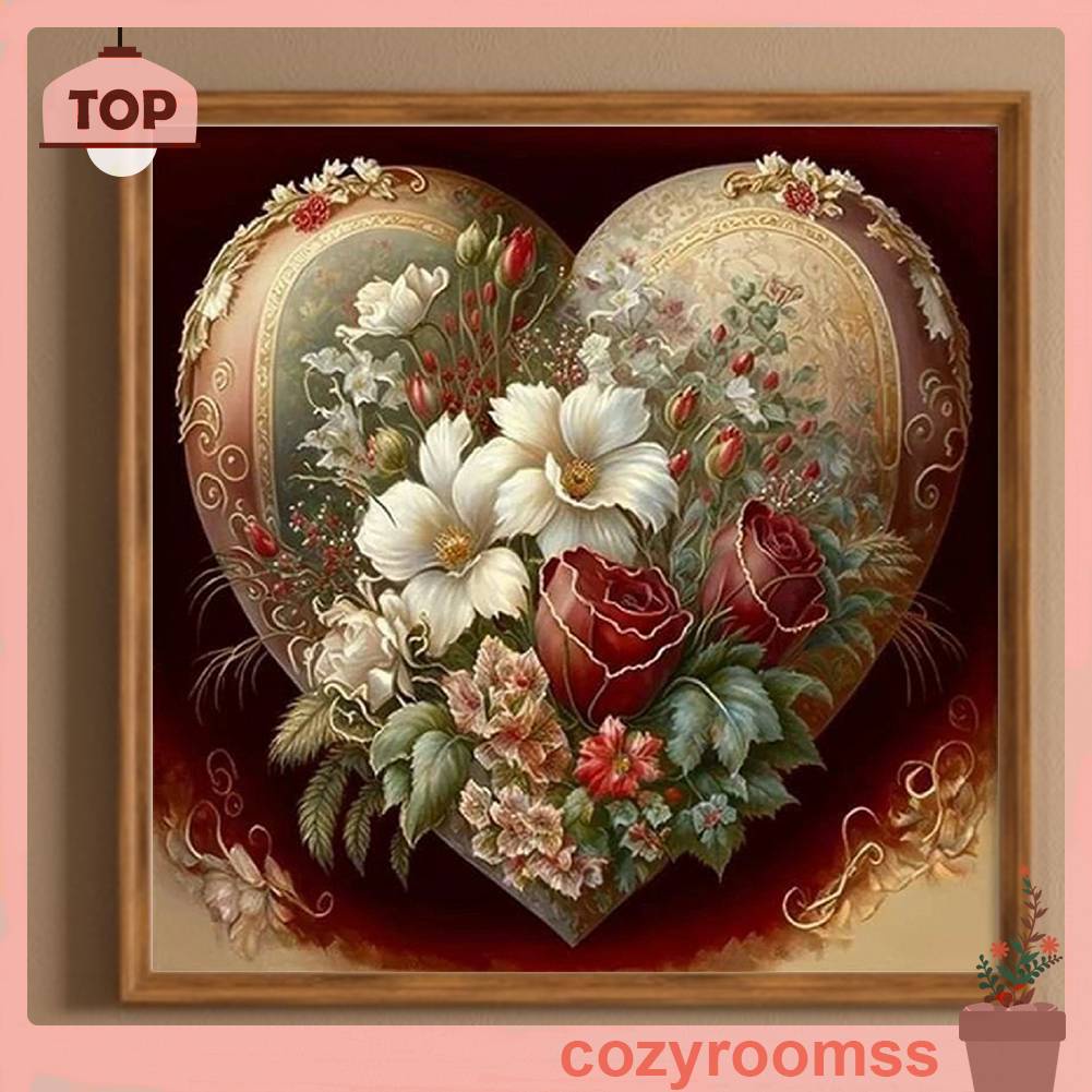 Tranh Đính Đá Kim Cương Toàn Bộ 5D DIY Hình Vẽ Hoa Trang Trí Nhà Cửa