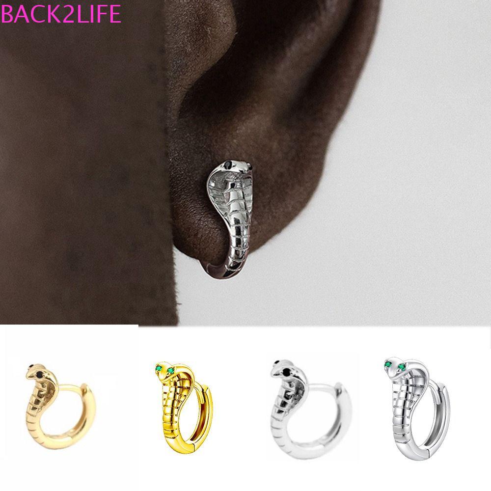 Bông Tai Hình Rắn Màu Trơn Phong Cách Hàn Quốc Thời Trang Dự Tiệc Cho Nam 2Lilife