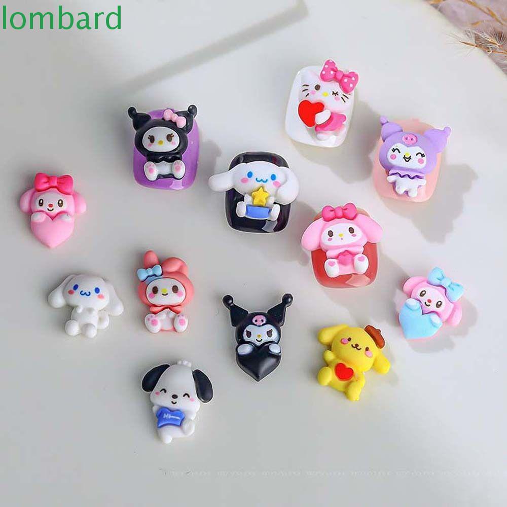 LOMBARD Phụ Kiện Trang Trí Móng Tay 3D Hình Mèo Kitty Hoạt Hình Xinh Xắn