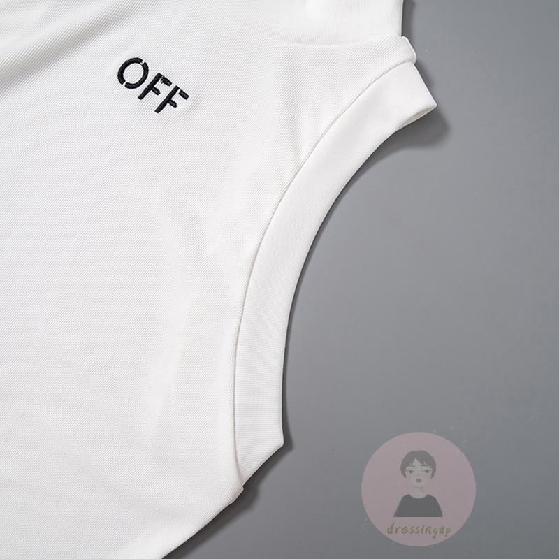 Áo Tank Top Sát Nách Hoạ Tiết Chữ Thêu Thiết Kế Xẻ Tà Độc Đáo