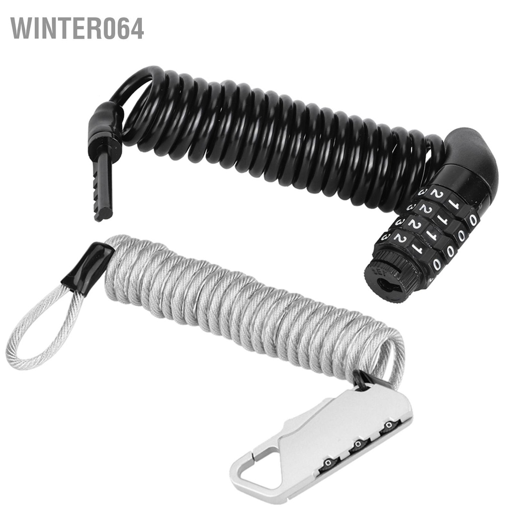 Winter064 Mũ bảo hiểm xe máy đa năng Khóa &amp; mã cáp kết hợp PIN Carabiner