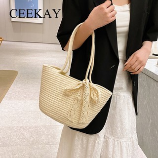 Ceekay túi cói đi biển túi tote dễ phối cho nữ 2023 new l91t372