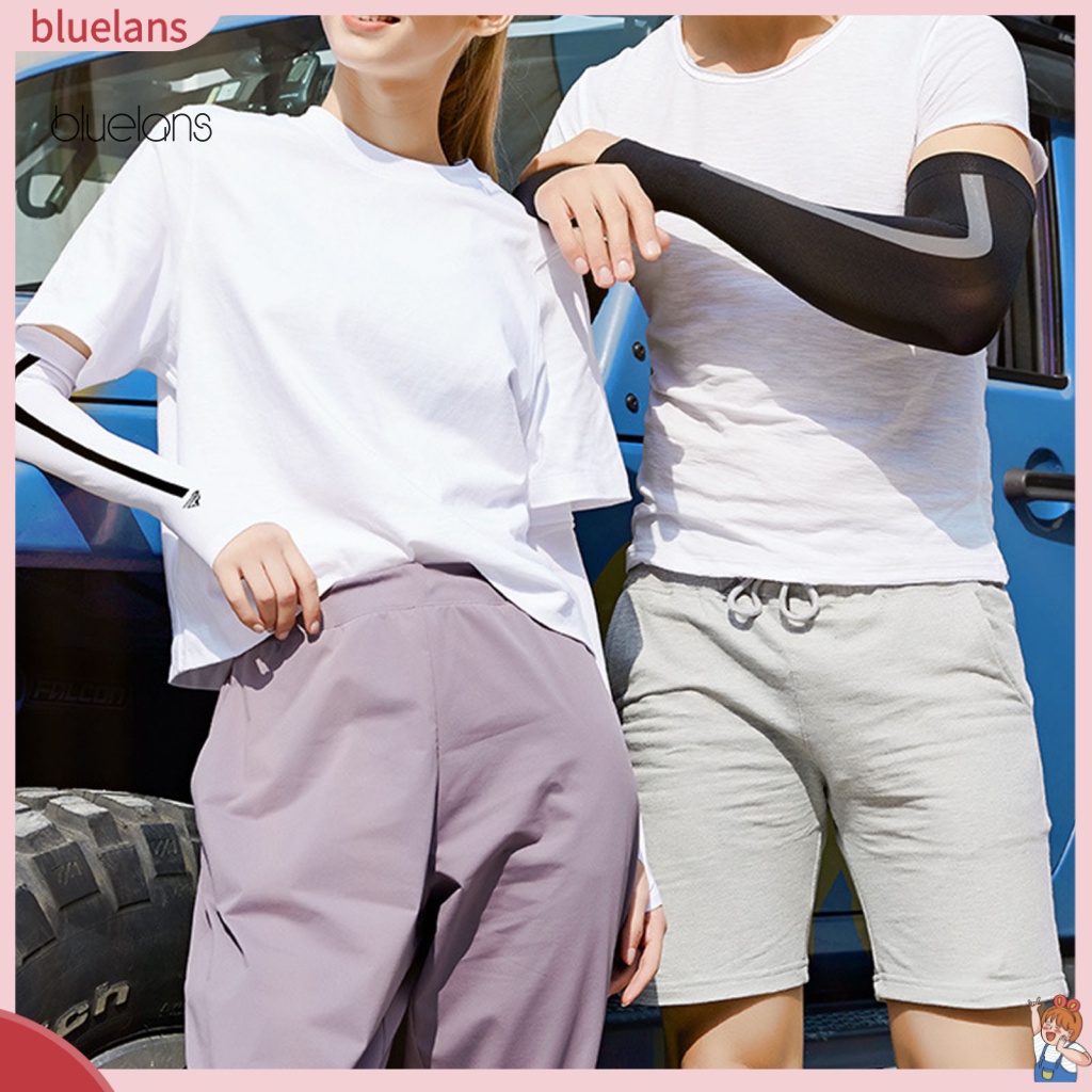 1 Cặp Ống Tay Áo Unisex Co Giãn Cao Chống Tia UV Chống Ẩm Bảo Vệ Khi Hoạt Động Ngoài Trời