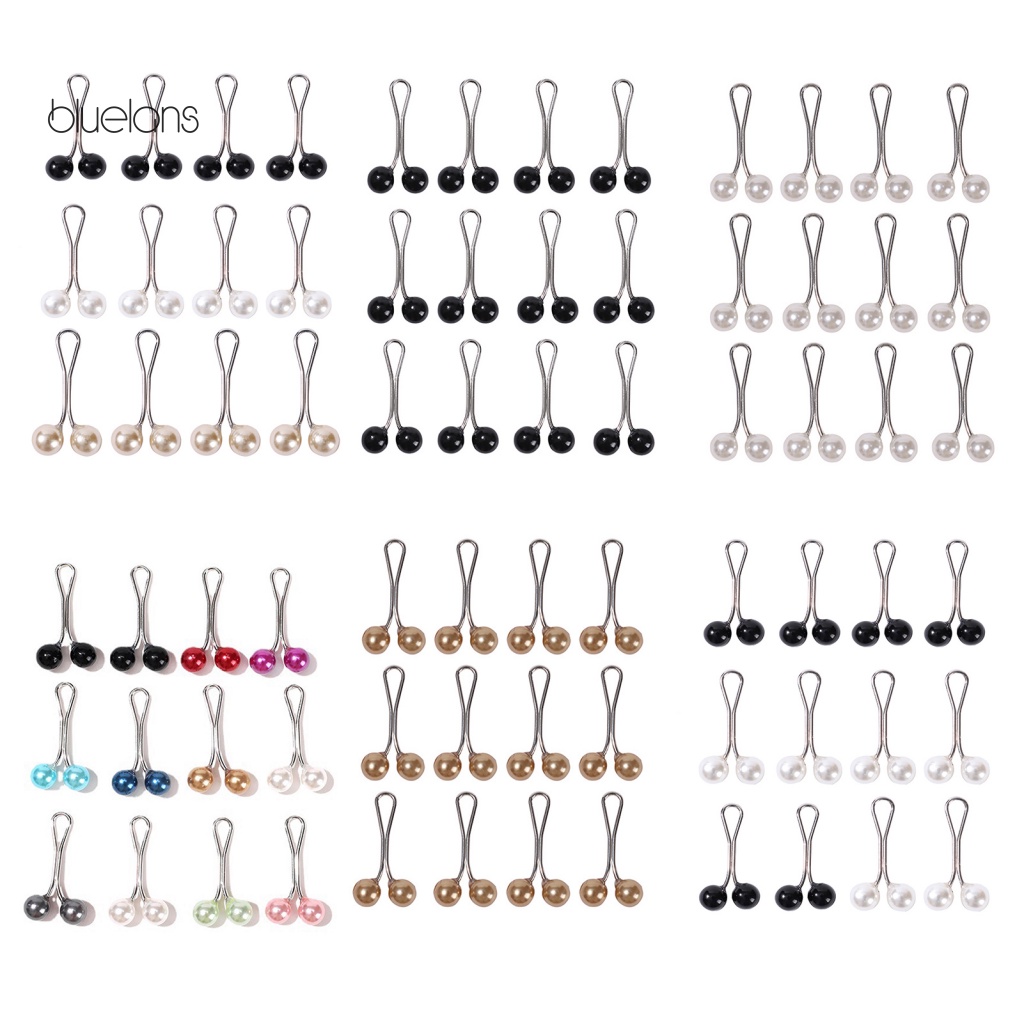 Bộ 12 Kẹp Khăn Choàng Lụa Hình Chữ U Đính Ngọc Trai Nhân Tạo