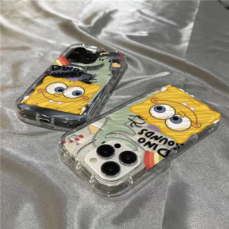 Ốp Điện Thoại Dẻo Trong Suốt Họa Tiết Hoạt Hình Sponge Dễ Thương Cho iPhone14promax7plus xr / 8 / 1312 11