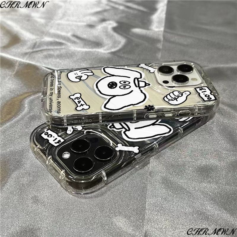 Ốp Điện Thoại Mềm Trong Suốt Họa Tiết Tai Cún Trắng Dễ Thương Cho iPhone14promax11xr plus8 / 1312 7 HQSJ