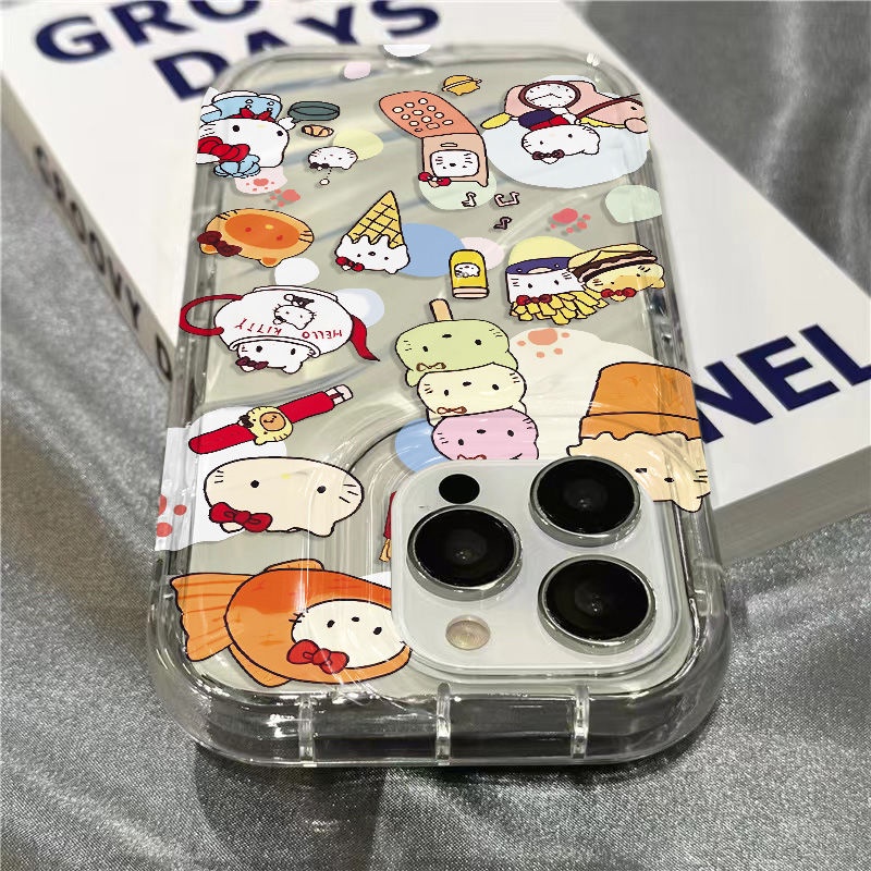 Ốp Điện Thoại Mềm Trong Suốt In Hình Que Kem Đầu Mèo Cho iPhone14promax 1312 / 11 7 / 8plus xr / sins 2CY3