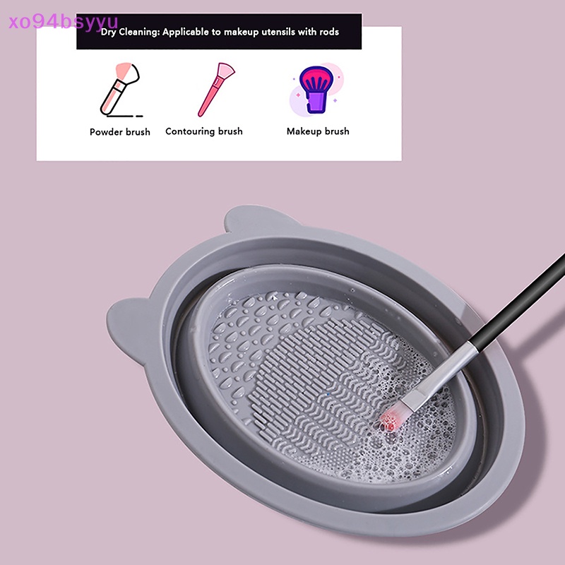 Xo94bsyu Miếng Mút Silicon Vệ Sinh Cọ Trang Điểm Có Thể Gấp Gọn Tiện Lợi