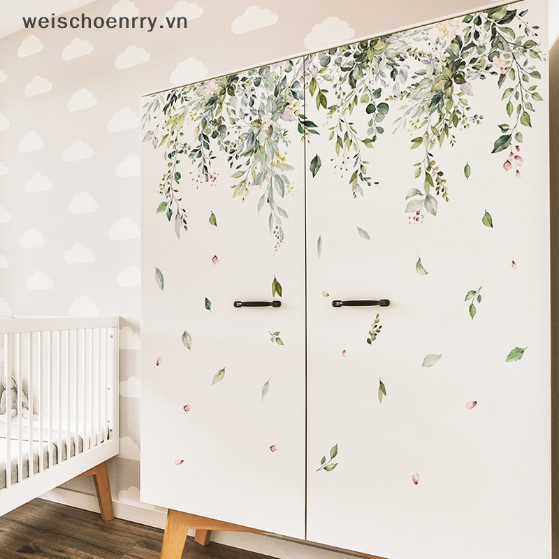 Giấy Dán Tường Bằng PVC Họa Tiết Lá Cây Nhiệt Đới Trang Trí Phòng Khách