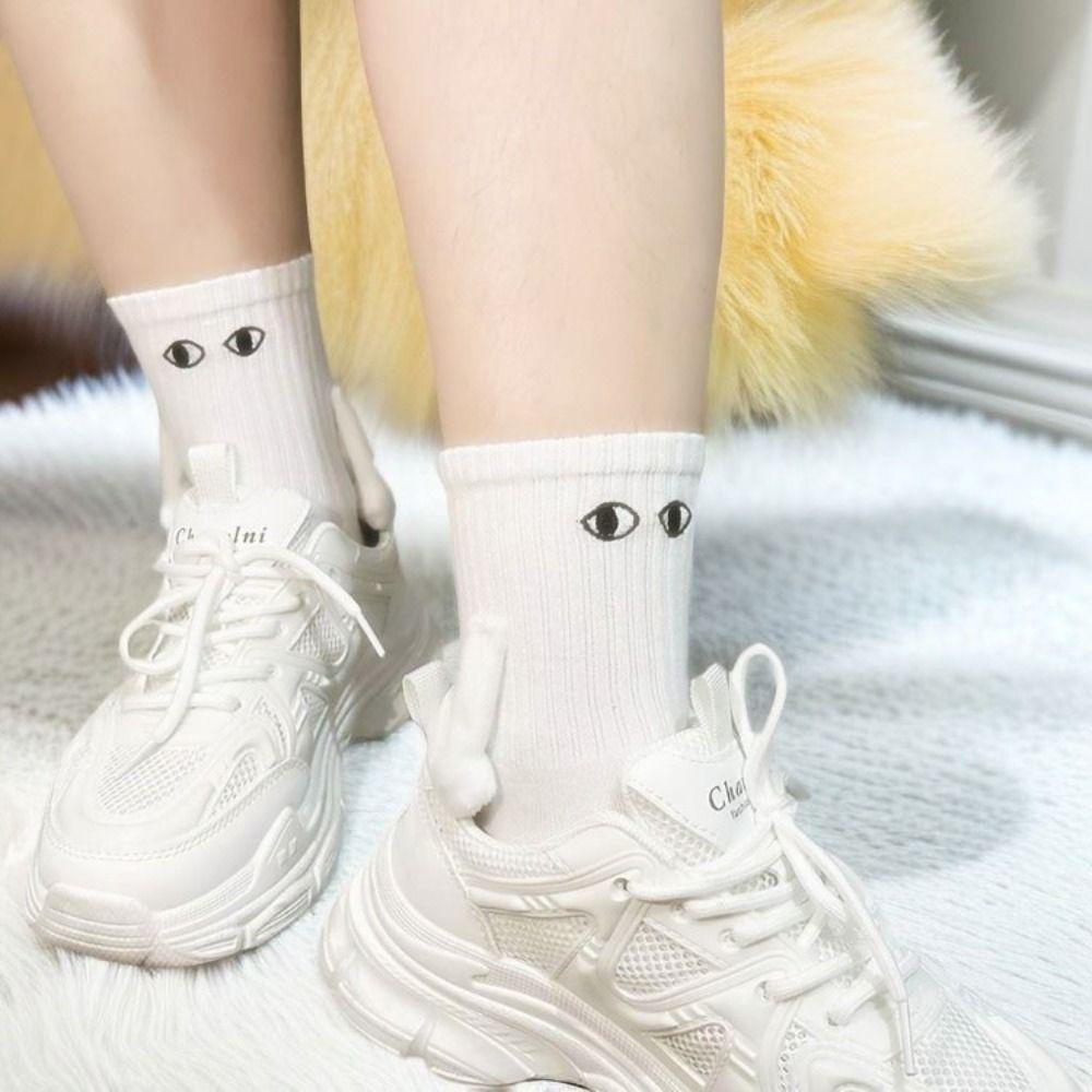 Vớ Mỏng Màu Trắng Thêu Tay 26Ennie Thoáng Khí Sáng Tạo Cho Nam Và Nữ