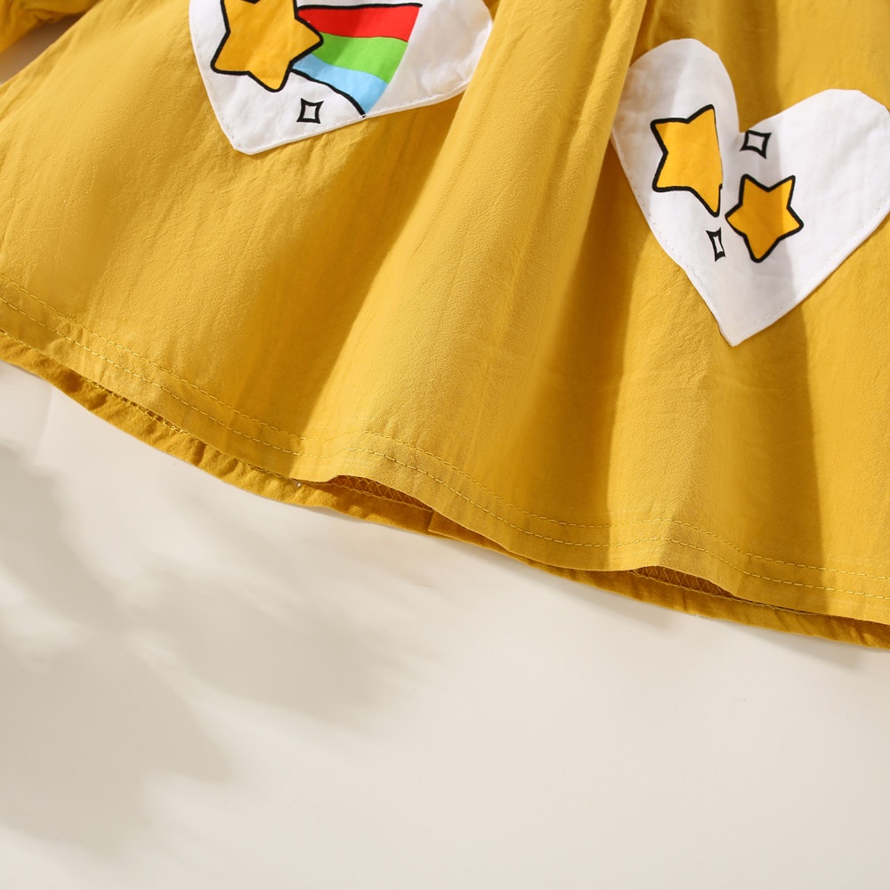 Đầm Tay Dài In Họa Tiết Hoạt Hình Dễ Thương Thời Trang Cho Bé Gái