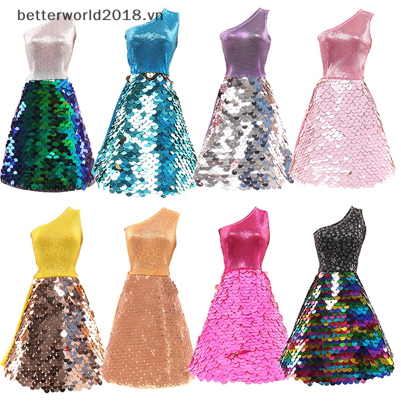 Bộ Đầm Đính Kim Sa Thời Trang Dành Cho Búp Bê Gia Đình