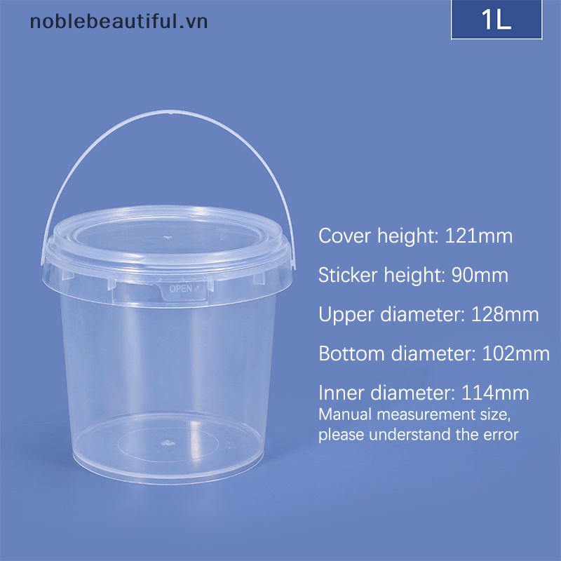 Xô Nhựa Đựng Thực Phẩm 150ML-1500ML Màu Trắng Có Tay Cầm Tiện Dụng