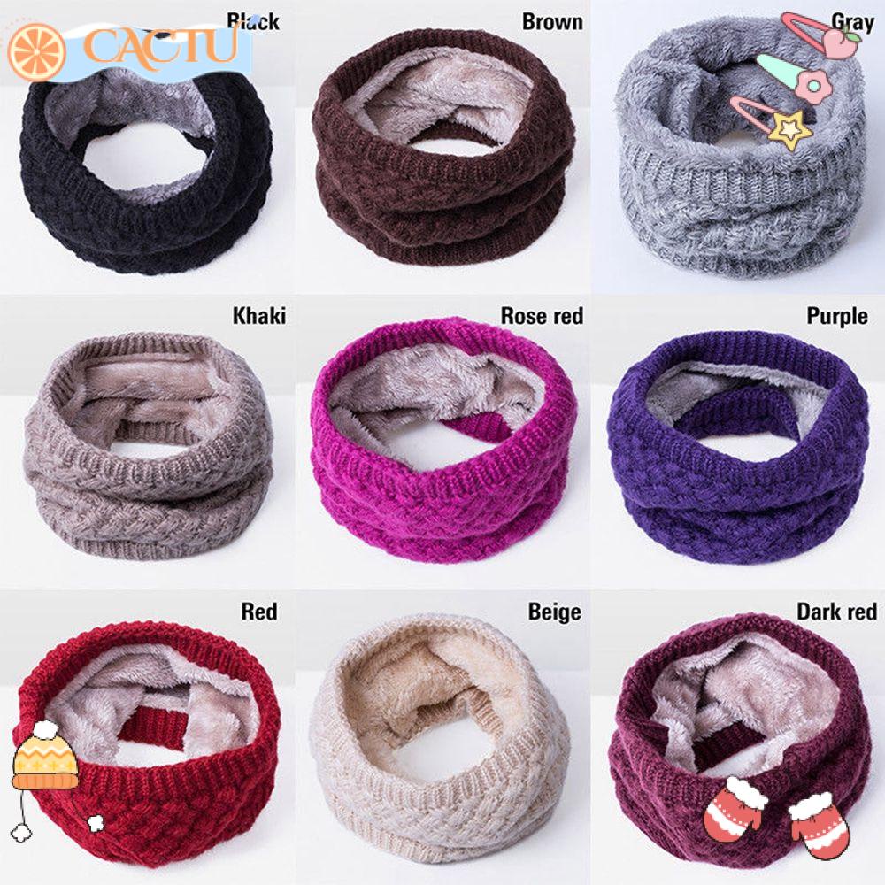 CACTU Khăn Choàng Cổ Chất Liệu Nhung Dệt Kim Thời Trang Cho Nữ