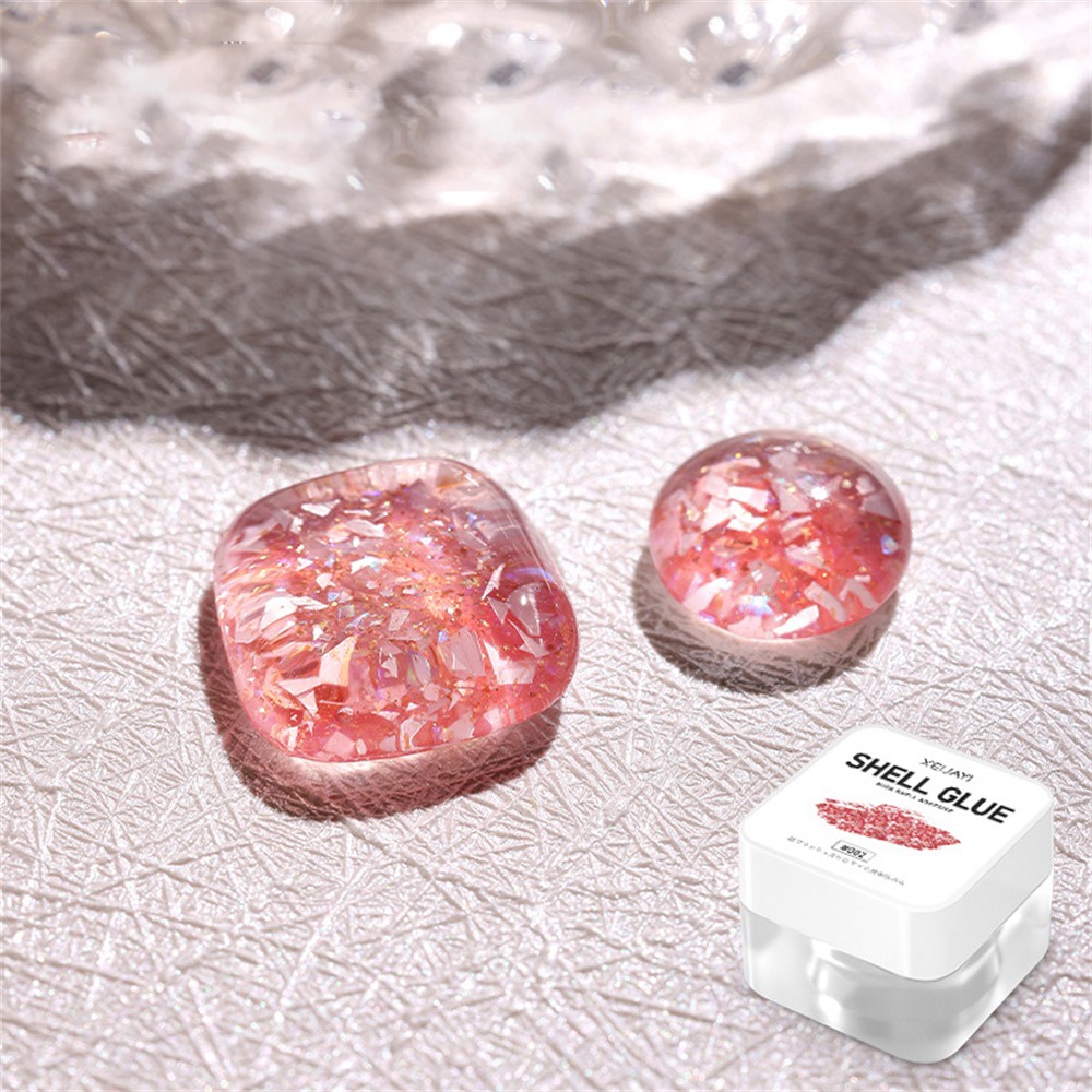 Gel sơn móng tay JULYSTAR họa tiết băng vỏ mica trong suốt kim sa lấp lánh thời trang mùa hè