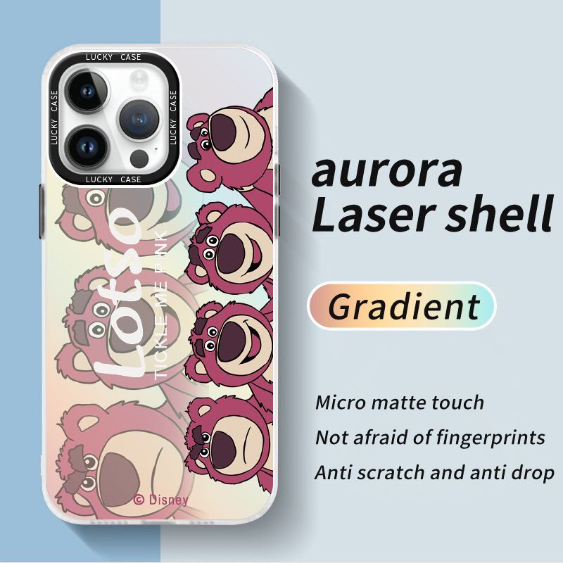 Ốp Điện Thoại Màu Laser Họa Tiết Chú Gấu / Dâu Tây Dễ Thương Cho Iphonexr128Plus 5TIJ 1314