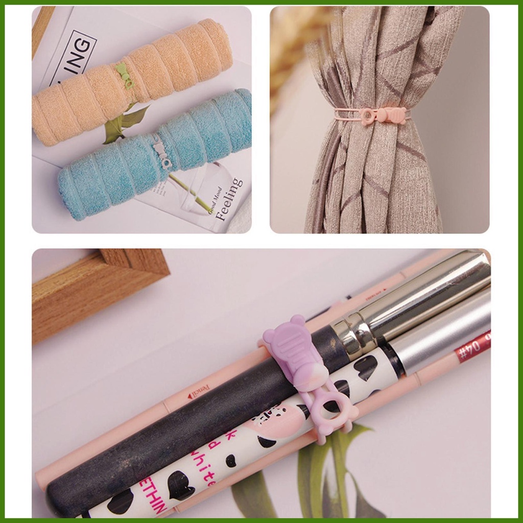 Set 5 Dây Quấn Dây Cáp Bằng Silicone Tái Sử Dụng Được Đa Năng Sắp Xếp Gọn Gàng Cho rdavn