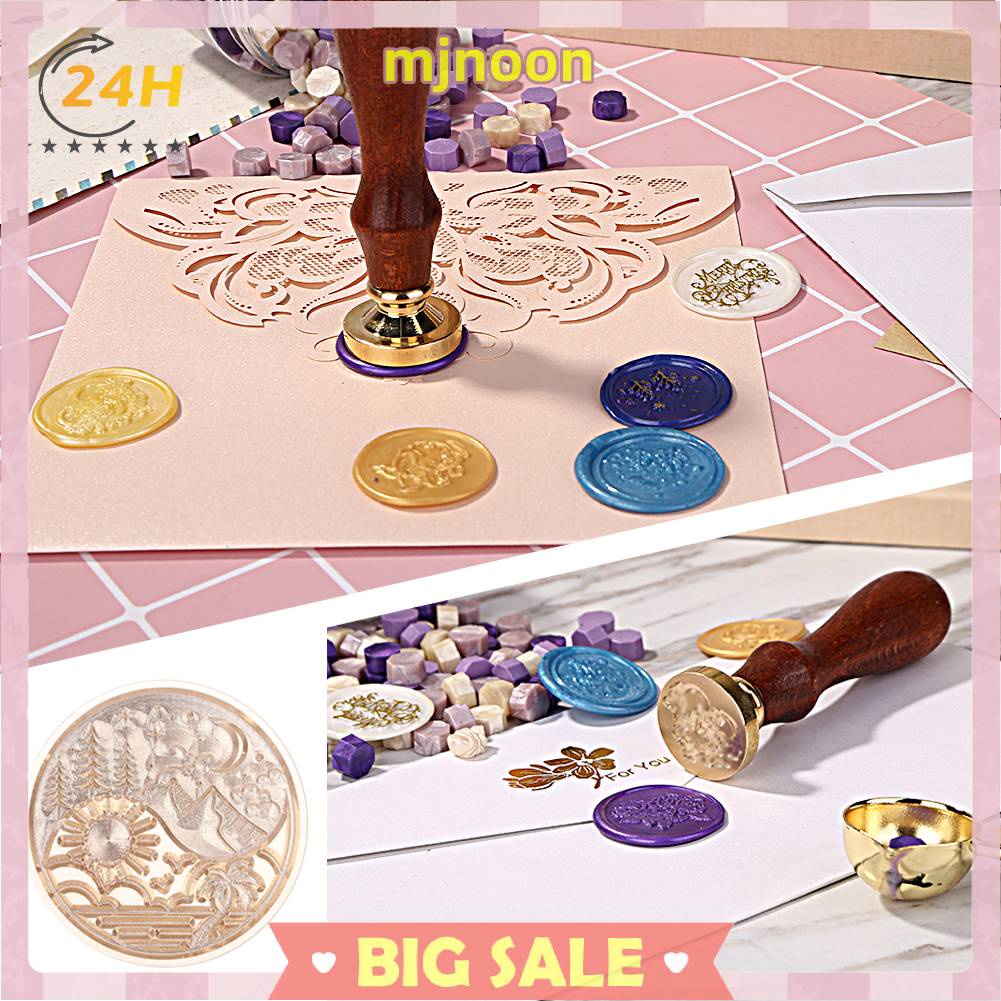 Con Dấu Sáp Tròn In Hình Mặt Trời Mặt Trăng Ngôi Sao Trang Trí Đám Cưới