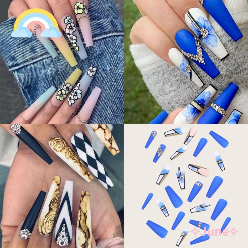 JUNE Bộ Móng Tay Giả Có Thể Tháo Rời DIY