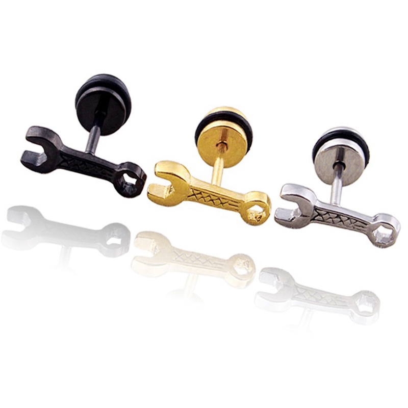 Khuyên Tai Hình Cờ Lê Bằng Thép Không Gỉ Thời Trang Cá Tính