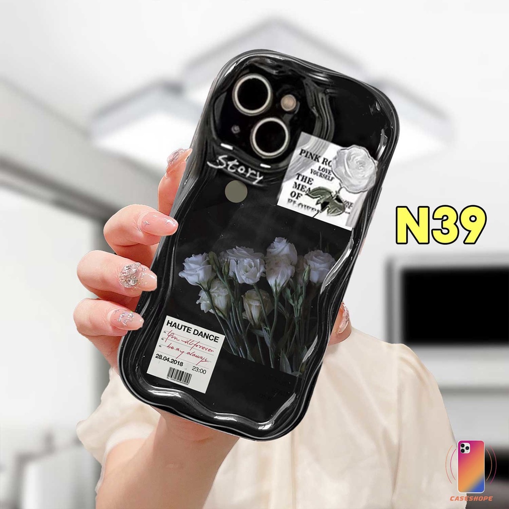 Ốp Điện Thoại Viền Cong Hình Hoa Hồng 3D Cho VIVO Y20 Y21 2021 Y16 Y12S Y12 Y56 Y02A Y15S Y22 Y22S Y35 Y15C Y91C Y21A Y21T Y30 Y21S Y21E Y21G Y20S Y12i Y3S Y33T Y15A Y01 Y02 Y01A Y91 Y30i Y93 Y95 Y15 Y17 Y50
