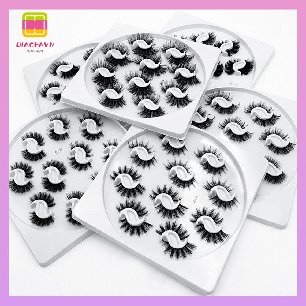 DIACHAVN Set 10 Cặp Lông Mi Giả 8D Nhiều Lớp 8mm-27mm
