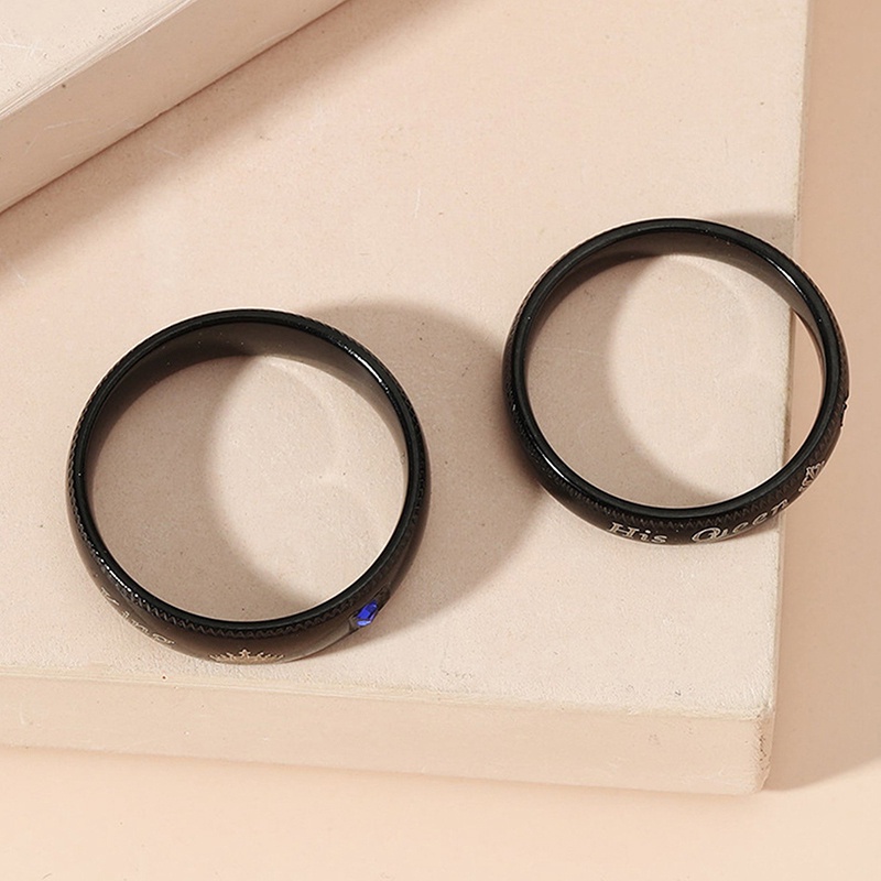 Set 2 Nhẫn Đôi In Chữ Her King / His Queen