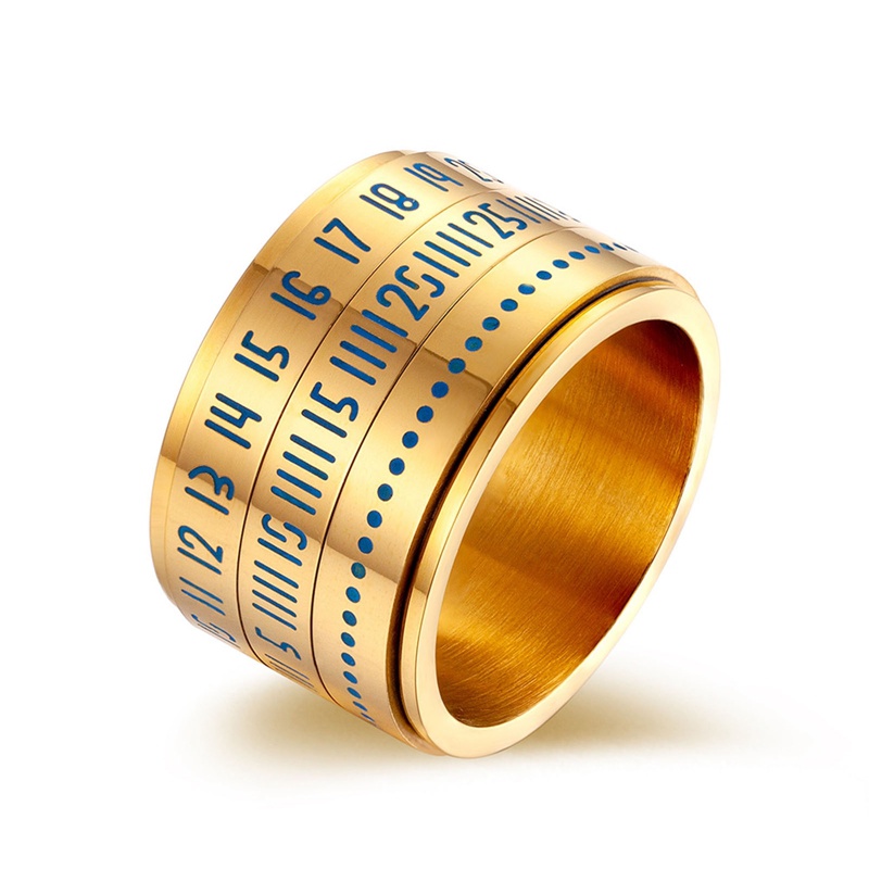Ygt Nhẫn Thép Titan Xoay Được Có Lịch Số La Mã Sáng Tạo Cho Nam Và Nữ