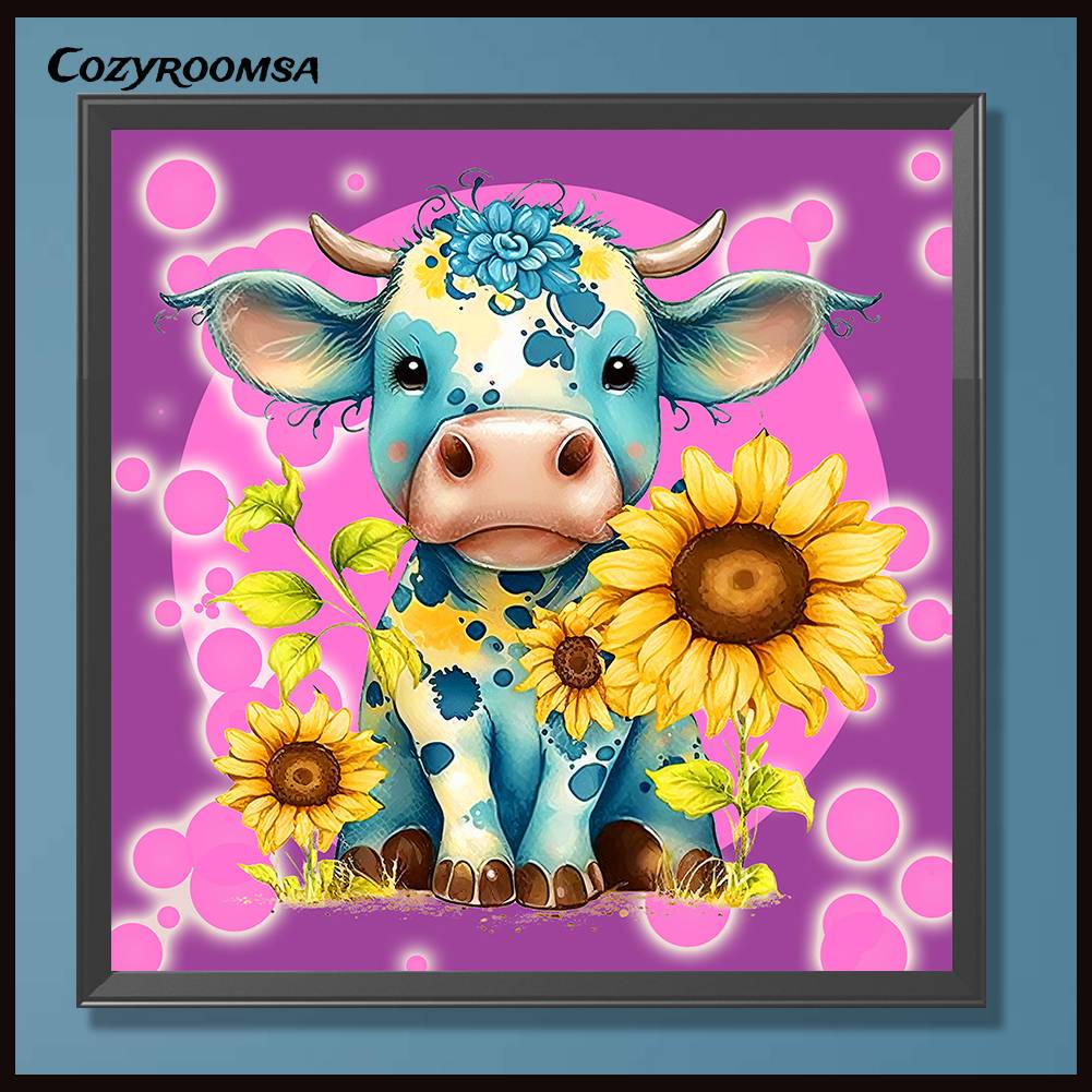 Bộ Tranh Đính Đá 5D Họa Tiết Gia Súc Độc Đáo DIY Dùng Trang Trí Nhà Cửa K464
