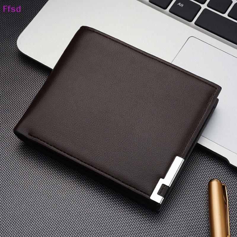 {Ffsd} Ví Da Gập Đôi Đựng Thẻ ID / Danh Thiếp Dáng Ôm Cho Nam * Bán Chạy