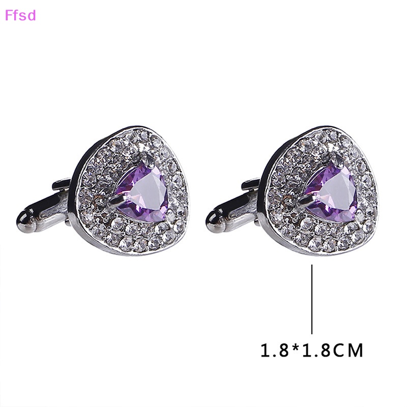 Khuy Măng Sét Hình Tam Giác Đính Đá Zircon Thời Trang