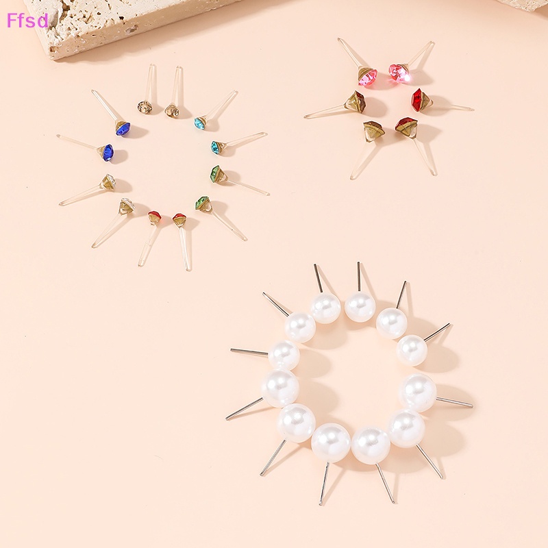 {Ffsd} Bộ Khuyên Tai Pha Lê Và Hạt Ngọc Trai Dành Cho Nữ * Hàng Bán Chạy