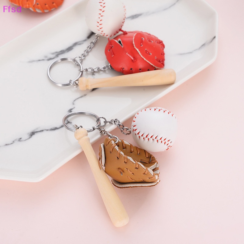 Móc Khóa Xe Hơi / Bóng Chày Mini Cho Nam Nữ {Ffsd} Ba Mảnh Làm Quà Tặng Bán Chạy