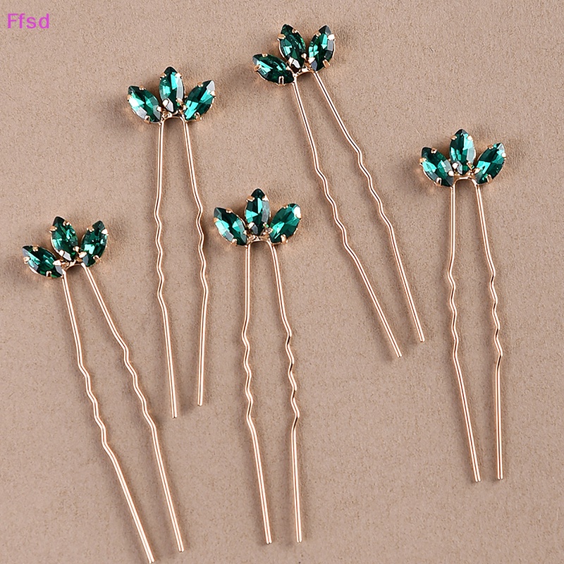 Trâm Cài Tóc Chữ U Đính Đá Pha Lê Màu Sắc Dành Cho Cô Dâu