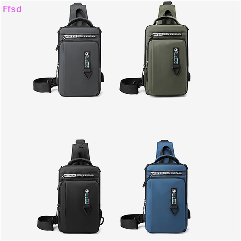 Túi Đeo Chéo nylon Có Cổng Sạc usb Cho Nam