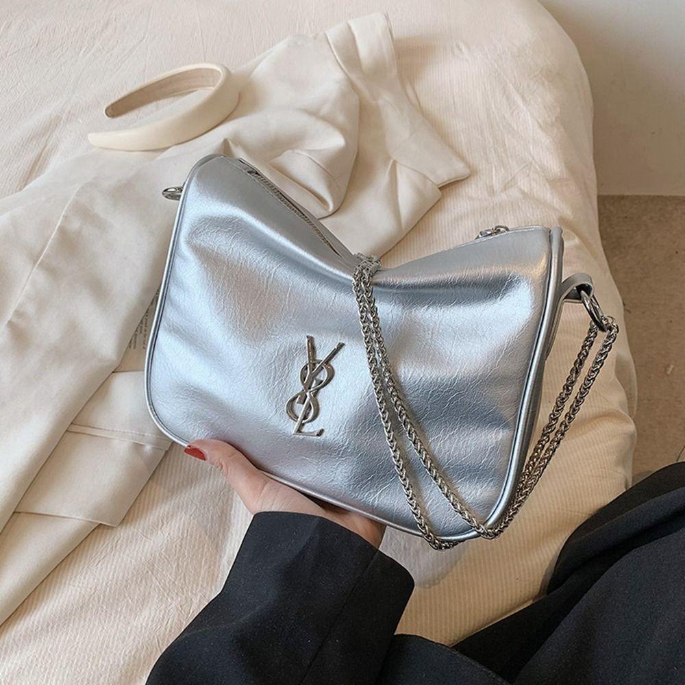 LOMBARD Túi Xách Da Pu Dáng Vuông Phối Kim Loại Thiết Kế Đơn Giản Dễ Phối Đồ Thời Trang Cho Nữ