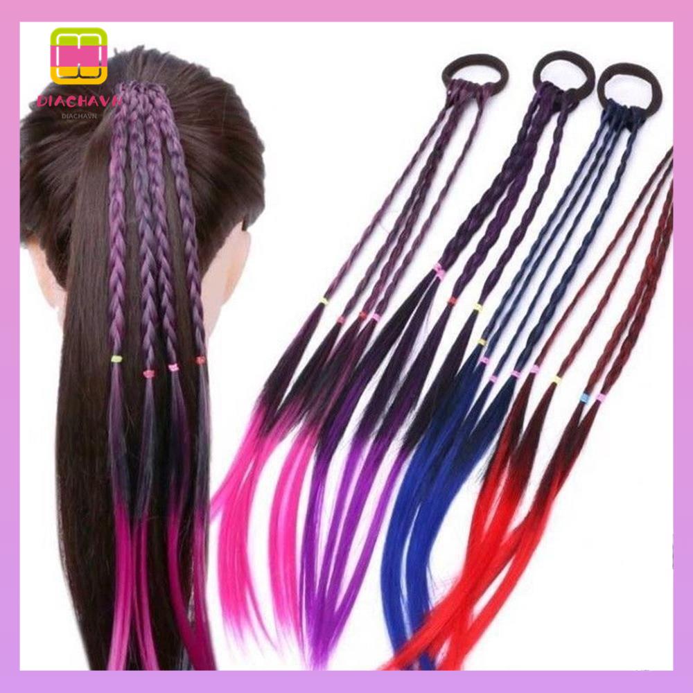 DIACHAVN Tóc Giả Thắt Bím Bằng Sợi Tổng Hợp Thời Trang Cho Nữ