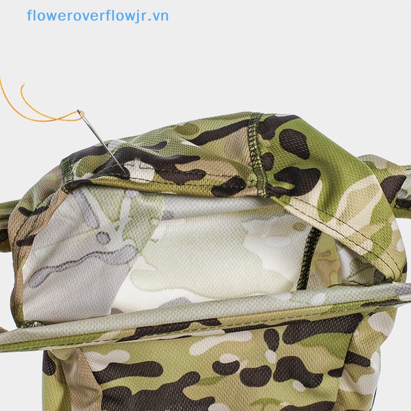 Fjr Mũ Trùm Đầu Kiêm Khẩu Trang Bằng Lụa Lạnh Chống Tia UV Họa Tiết Rằn Ri Phong Cách Quân Đội Dùng Khi Chạy Xe Mùa Hè